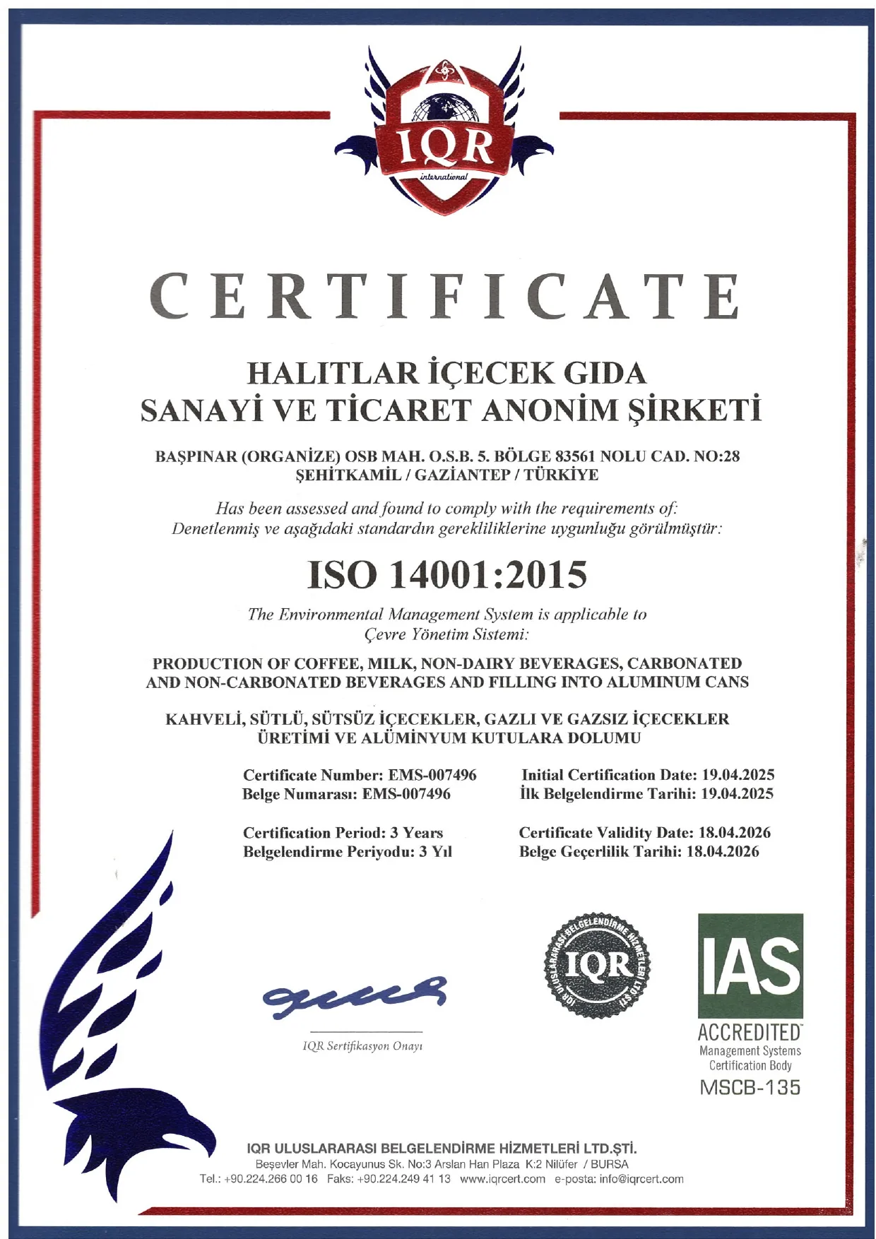 ISO 14001 belgesi